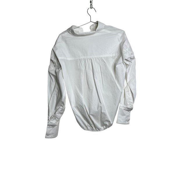 Were All Pretty Girls Shirt Womens XS White Oversized Cuff Poplin Long Sleeve - Picture 4 of 6